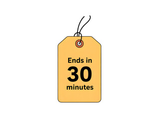 Yellow Tag with Black Text Indicating Time Limit