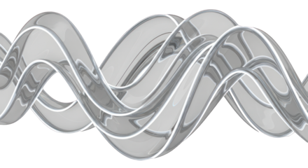 Abstract 3D Wave Form with Metallic and White Lines.