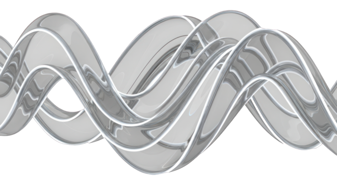 Abstract 3D Wave Form with Metallic and White Lines. - Powered by Adobe