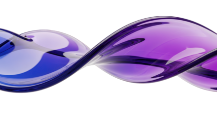 Abstract Swirling Ribbon with Gradient Purple and Blue.
