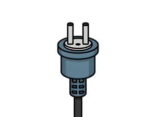 Blue Electrical Plug with Two Prongs