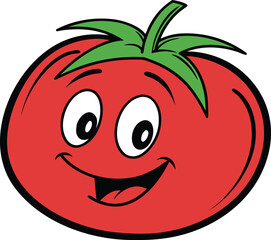 Single realistic tomato fruit illustration. Fresh red tomato isolated artwork. Realistic tomato vegetable food design. Tomato fruit healthy nutrition illustration. Organic tomato realistic farm art