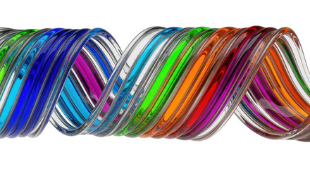 Colorful Glass Spiral Abstract Artwork.