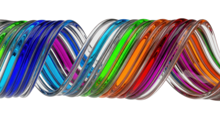 Colorful Glass Spiral Abstract Artwork.