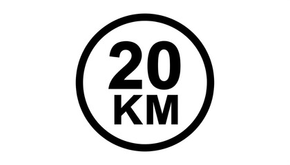 20km speed limit sign, road safety