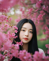 꽃 여자 모델 사진