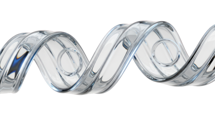 Transparent Glass Spiral with Circular Accents.