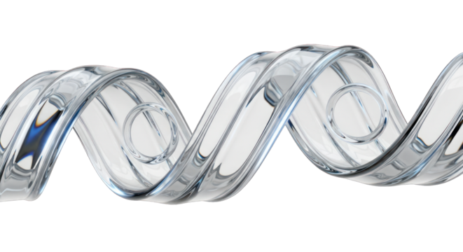 Transparent Glass Spiral with Circular Accents.