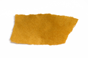 Paper scrap with torn edges, Golden brown Torn paper in a rectangle shape, ripped Golden brown paper sheet, label, banner paper graphic element, speech bubble isolated on a transparent background