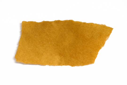 Paper scrap with torn edges, Golden brown Torn paper in a rectangle shape, ripped Golden brown paper sheet, label, banner paper graphic element, speech bubble isolated on a transparent background