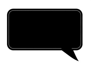 Black Speech Bubble, Blank, Dialogue, White Background, Communication