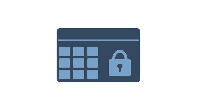 Keypad with unlocked padlock symbol. Suitable for cybersecurity concepts, technology designs, or digital security