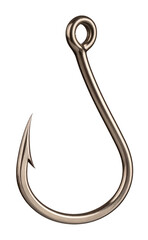 single fishing hook isolated on white background