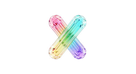 Intersecting Rainbow Crystal Rods with Faceted Ends.
