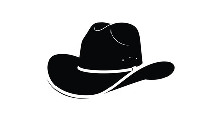 a classic black cowboy hat with white band detail