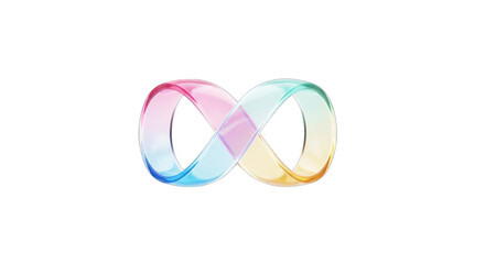Colorful Gradient Infinity Symbol on White Background.