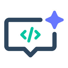 Coding icon. generate, program, script, code, automation, developer, software, digital, technology. Vector Icon Illustration