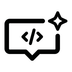 Coding icon. generate, program, script, code, automation, developer, software, digital, technology. Vector Icon Illustration