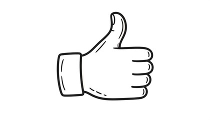 Hand, thumbs up, gesture, approval, white background, social media icon