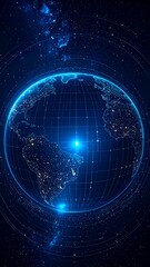 Obraz premium Digital globe in dark space