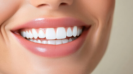 Obraz premium Bright smile with perfect teeth and healthy lips, showcasing natural beauty and confidence