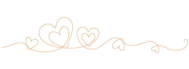 Obraz premium continuous line illustration with unique and beautiful heart lines