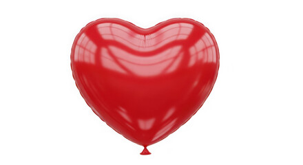 Shiny red heart balloon floating gracefully isolated on black symbolic of love romance valentine's day celebration festive occasions transparent background