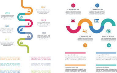 Business report - Internet column and line chart data statistics information chart vector material