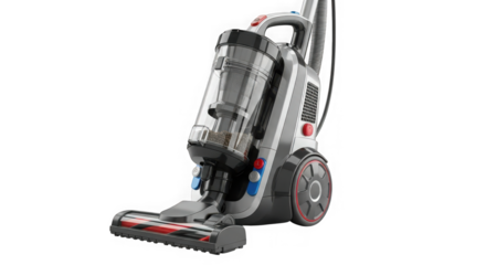Powerful upright vacuum cleaner with advanced suction technology for deep cleaning carpets and hard floors effortlessly transparent background