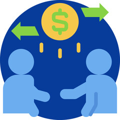 transaction icon isolated on white background. vector illustration icon for  business brokerage