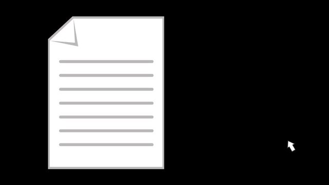 video animation pop-up menu contextual paste option computer file system, on a transparent background with alpha channel set to zero
