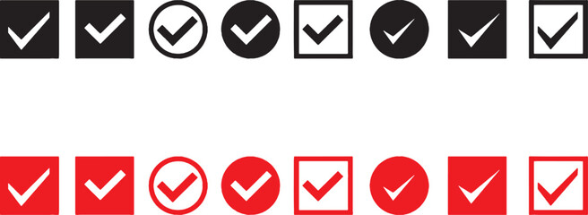 design, icons, illustration, squares, vector, black, mark, circles, check