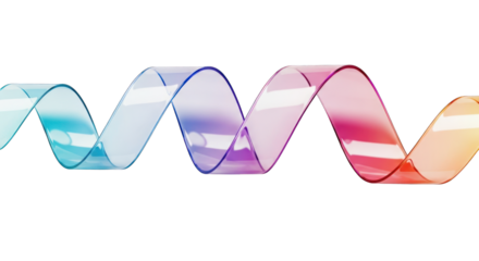 Abstract Gradient Ribbon Wave with Transparent Material.