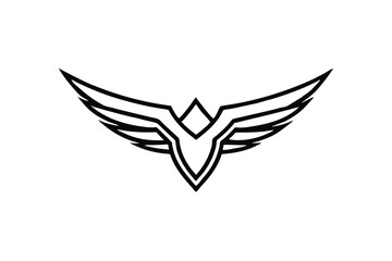 Obraz premium dove with wings bird wing wings vector eagle illustration design logo art icon