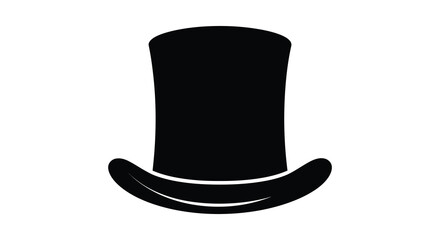 a classic silhouette of a top hat with curved brim