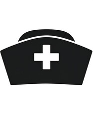Obraz premium Nurse cap, healthcare symbol, white background