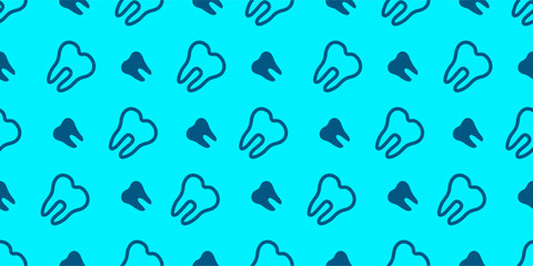 doodle Teeth Pattern background. doodle tooth pattern background. dental seamless pattern background.