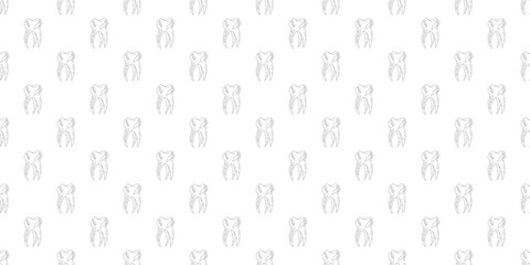 Naklejka premium doodle Teeth Pattern background. doodle tooth pattern background. dental seamless pattern background.