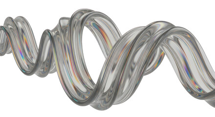 Abstract Transparent Twisted Glass Shape.