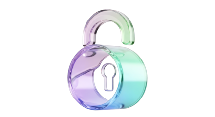 Open Glass Lock on White.