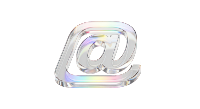 Iridescent Glass At Symbol with Rainbow Reflections.