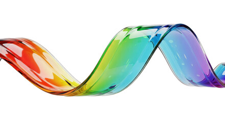 Abstract Rainbow Swirl of Transparent Glass.