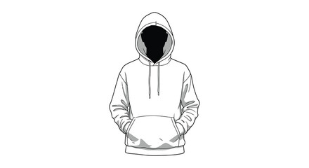 a person wearing hoodie with hands in pockets silhouette
