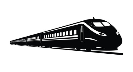 a sleek modern train captured in motion silhouette