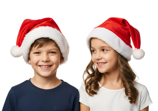 happy children in santa hats