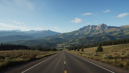 Fototapeta premium Serene landscape with majestic mountains