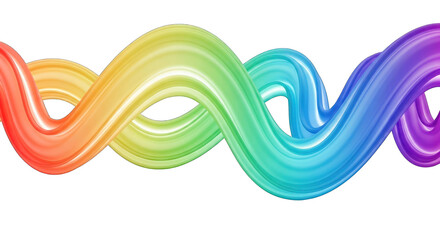 Abstract Rainbow Swirl on White Background.