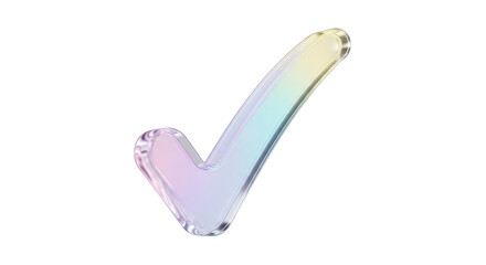 Holographic Check Mark on White.