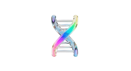 Colorful DNA Helix on White.