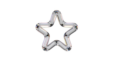 Transparent Glass Star Shape Design.